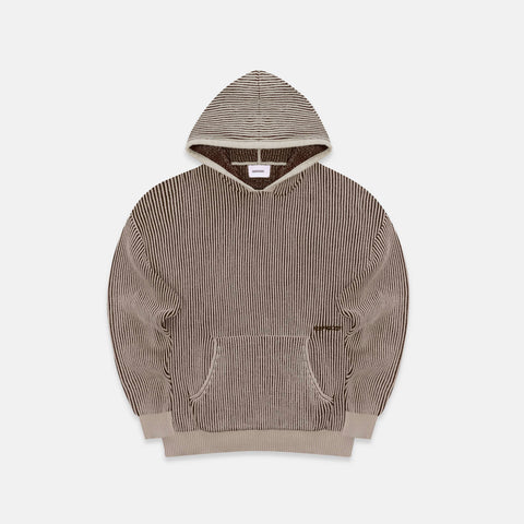 Leopard / Essentials Vintage Knitted Hoodie - Brown