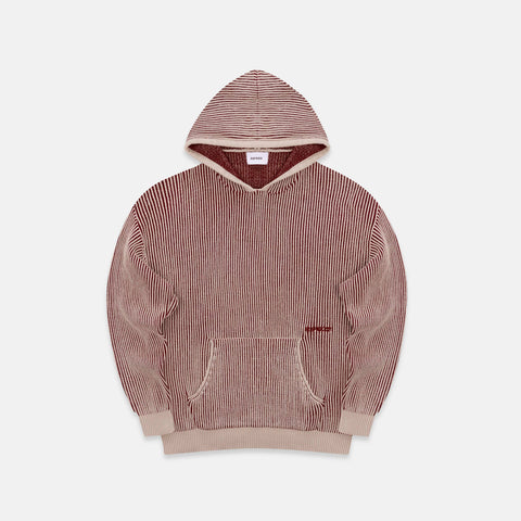 Leopard / Essentials Vintage Knitted Hoodie - Burgundy