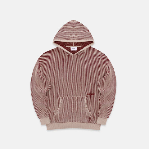 Leopard / Essentials Vintage Knitted Hoodie - Burgundy