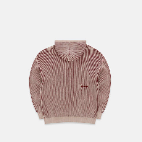 Leopard / Essentials Vintage Knitted Hoodie - Burgundy