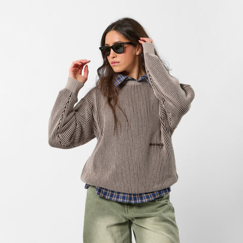 Leopard / Essentials Vintage Knitted Sweat - Brown