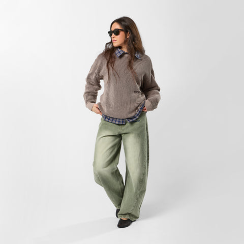 Leopard / Essentials Vintage Knitted Sweat - Brown