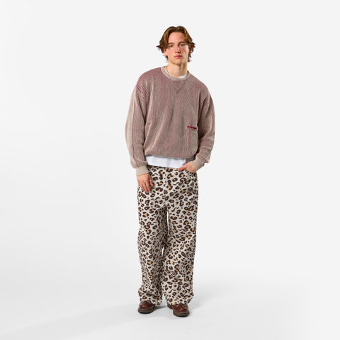 Leopard / Essentials Vintage Knitted Sweat - Burgundy