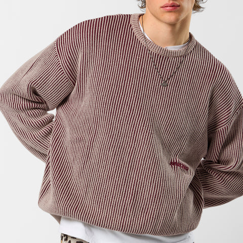 Leopard / Essentials Vintage Knitted Sweat - Burgundy