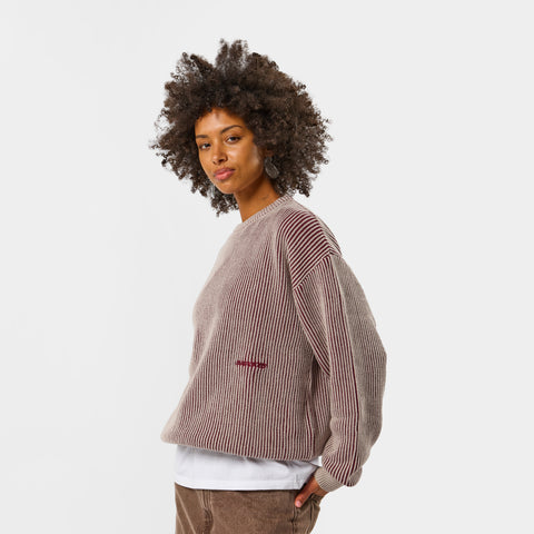 Leopard / Essentials Vintage Knitted Sweat - Burgundy