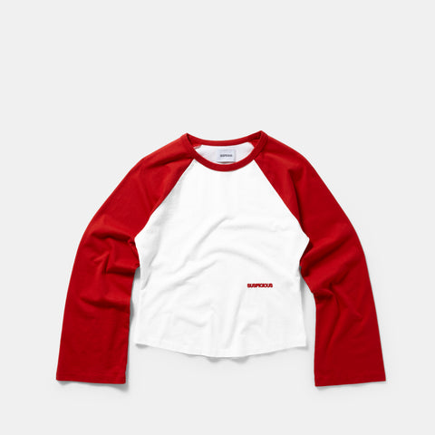End Of Summer / Essentials W Bi-Colour Longsleeve - White & Red