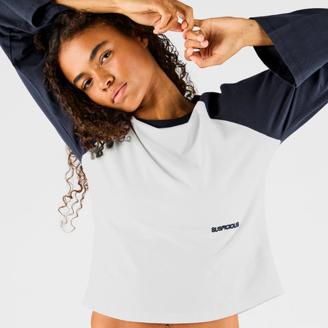 End Of Summer / Essentials W Bi-Colour Longsleeve - White & Nightfall