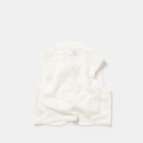 Summer Breeze / Essentials W Tie Front Embroidered Top - White