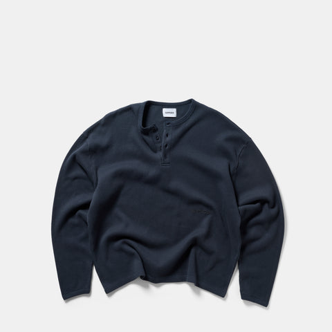 Winter 2 / Essentials Waffle Henley Longsleeve - Nightfall