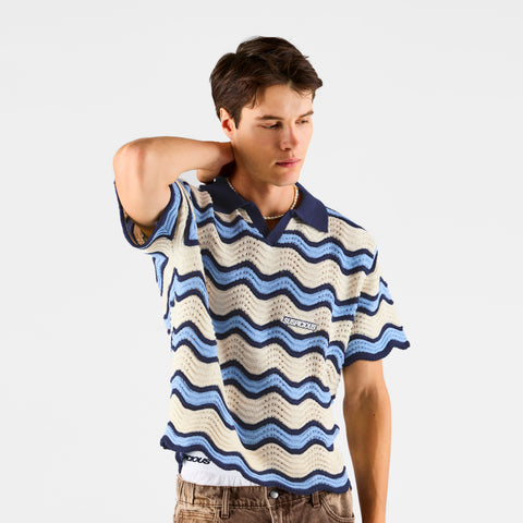 Boat / Essentials Wavy Polo - Natural & Celestial