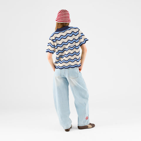 Boat / Essentials Wavy Polo - Natural & Celestial