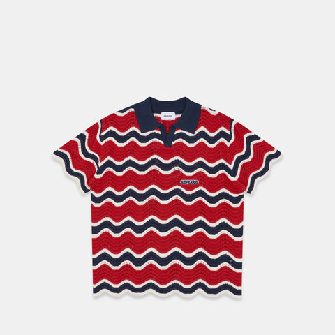 Boat / Essentials Wavy Polo - Nightfall & Red