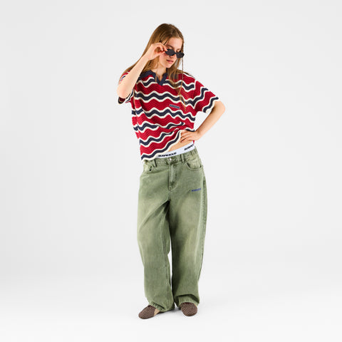 Boat / Essentials Wavy Polo - Nightfall & Red