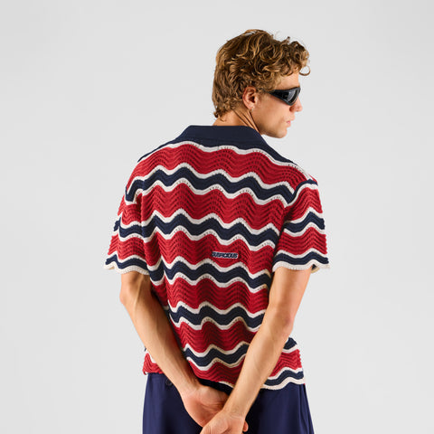 Boat / Essentials Wavy Polo - Nightfall & Red
