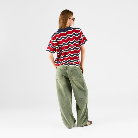 Boat / Essentials Wavy Polo - Nightfall & Red