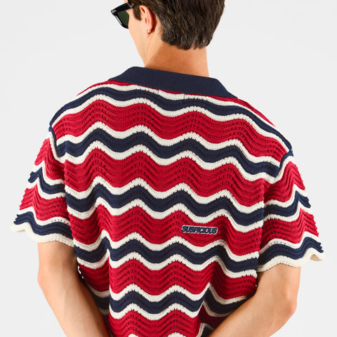 Boat / Essentials Wavy Polo - Nightfall & Red