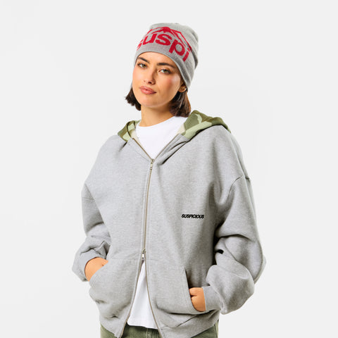 Camo / Essentials Zip-Up Hoodie - Neutral Heather