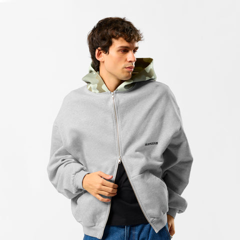 Camo / Essentials Zip-Up Hoodie - Neutral Heather
