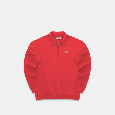 Essentials '24 / The Essentials Half-Zip Polo - Ruby