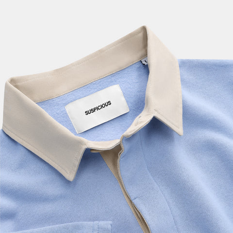 The Essentials Rugby Polo - Purple Grey