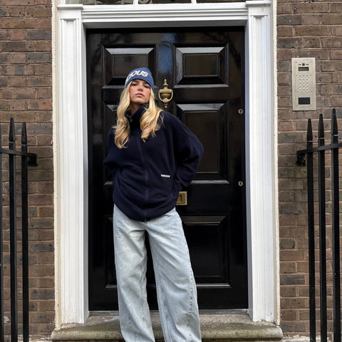 Winter2 / Essentials Tight Knitted Zip-Up - Navy