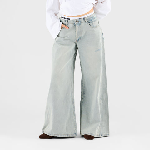 Suspicious Cowboys / Faded Pockets W Wide Jeans - Bleached