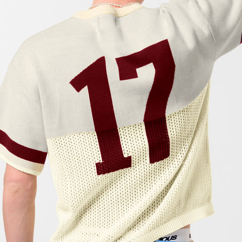 PL / Football Knitted Jersey - Natural Burgundy