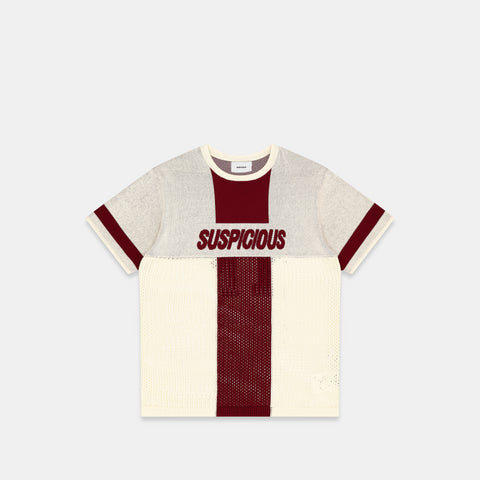 Football / Knitted Football Jersey - Natural Burgundy
