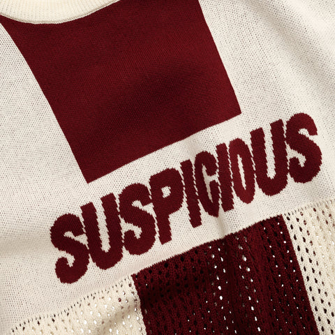 Football / Knitted Football Jersey - Natural Burgundy