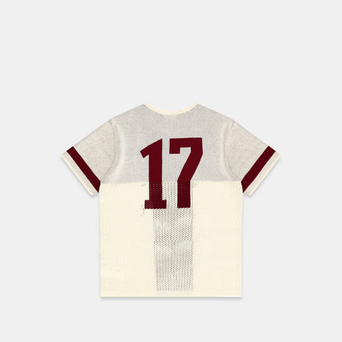 Football / Knitted Football Jersey - Natural Burgundy