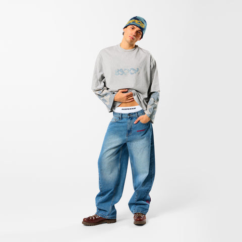 Camo / Glacier Camo Layered Longsleeve - Neutral Heather