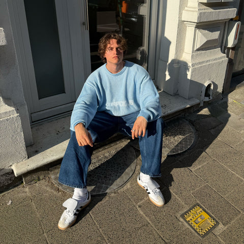 Pre Spring Drop / Slanted Vintage Knit - Celestial Blue