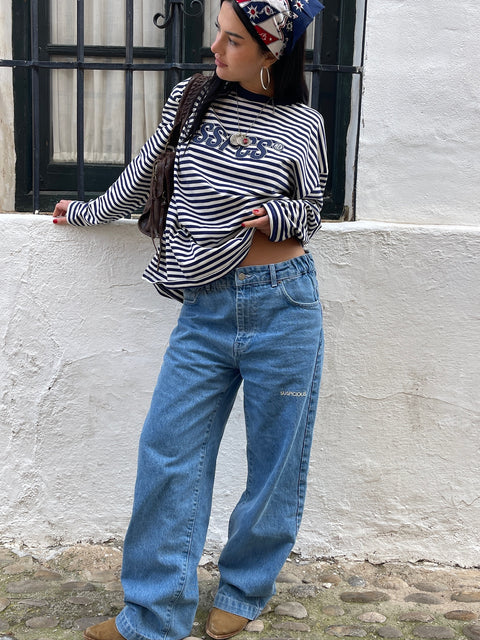 Bella Wide Leg Denim - Mediterranean Blue