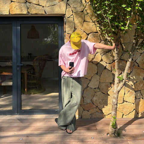 Summer / Slanted Tee - Baby Pink