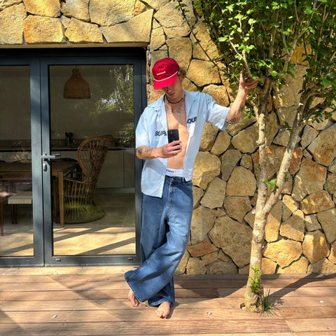 Summer / Slanted Shortsleeve Shirt - Celestial Blue