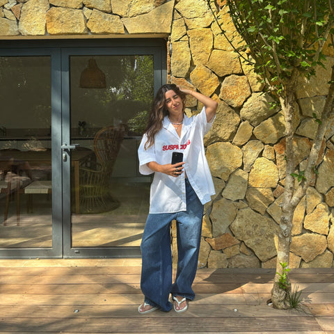 Summer / Slanted Shortsleeve Shirt - White