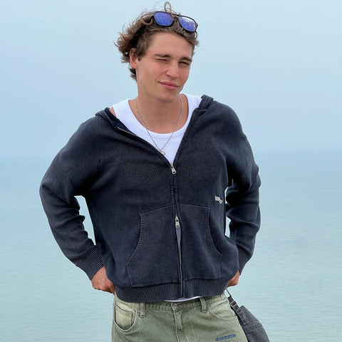 EoS / The Essentials Washed Zipped Knit - Nightfall