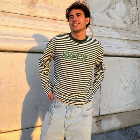 The SSPCS Striped Longsleeve - Forest Green