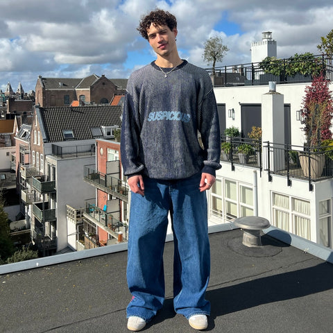 Pre Spring Drop / Slanted Vintage Knit - Nightfall