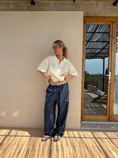 C&L / Essentials Crochet Shortsleeve Shirt - Natural