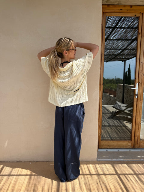 C&L / Essentials Crochet Shortsleeve Shirt - Natural