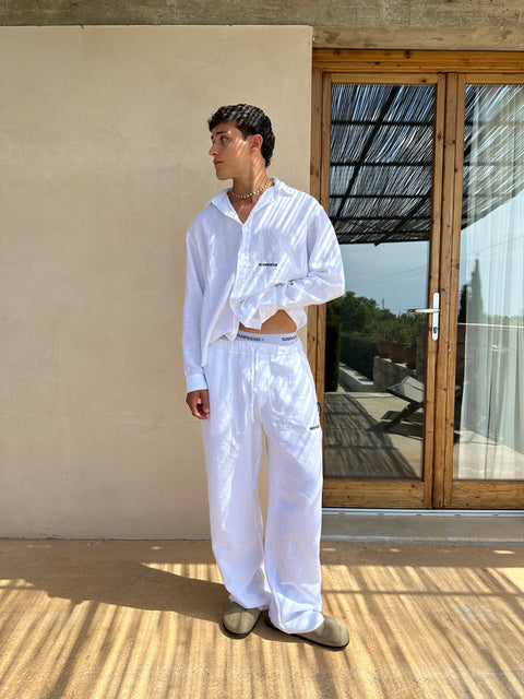 C&L / Essentials Linen Longsleeve Shirt - White