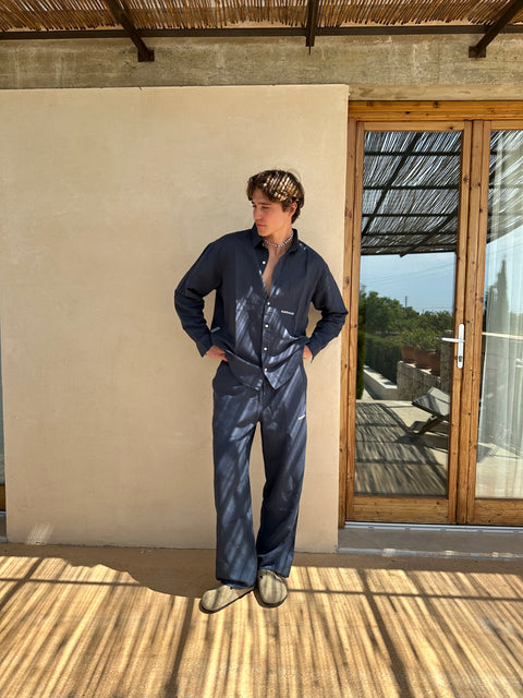 C&L / Essentials Linen Longsleeve Shirt - Coastal Blue