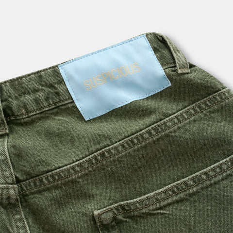 Basics / Jeans Shorts - Washed Matcha