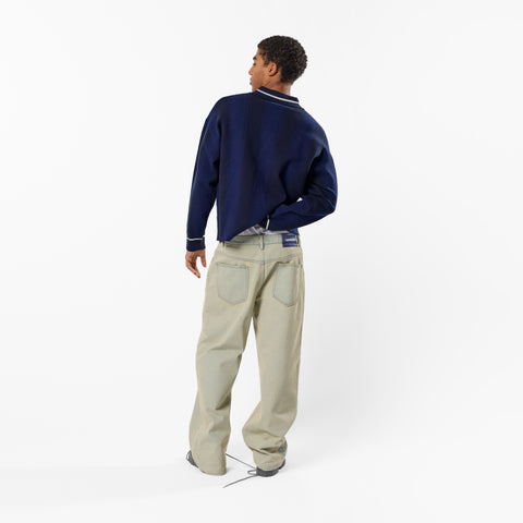 Winter4 / Kasteel Longsleeve Knitted Polo - Nightfall