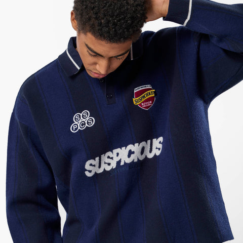 Winter4 / Kasteel Longsleeve Knitted Polo - Nightfall