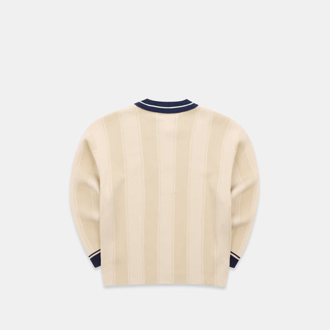 Winter4 / Kasteel Longsleeve Knitted Polo - Washed Clay