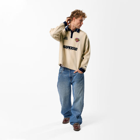 Winter4 / Kasteel Longsleeve Knitted Polo - Washed Clay