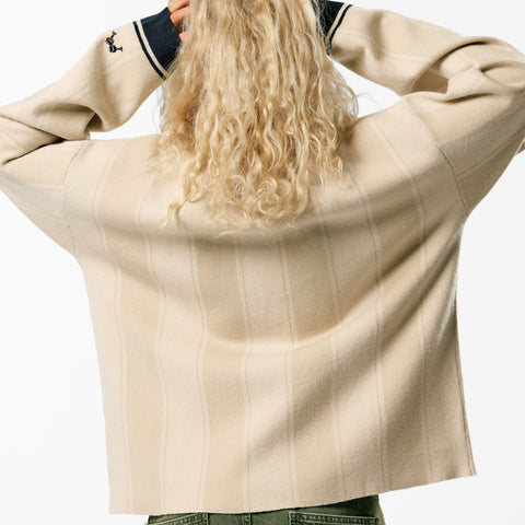 Winter4 / Kasteel Longsleeve Knitted Polo - Washed Clay