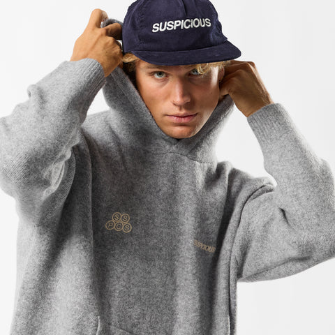 Winter1 / Landscape Knitted Hoodie - Heather Grey